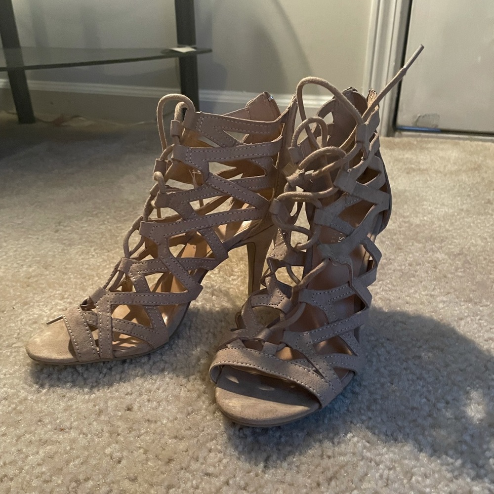 Christian Siriano Shoes | Tannude Gladiator Stiletto Sandal